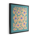Retro Daisy - Turquoise, Very Peri, Pink, cream Framed Canvas Print Gallery Image 2