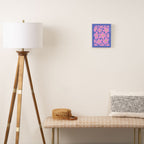 Retro Daisy - Very Peri, Pink, Cream, turquoise  Canvas Print Gallery Image 2