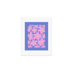 Retro Daisy - Very Peri, Pink, Cream, turquoise  Art Print Gallery Image 1