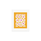 Retro Daisy - Yellow, Pink and White Art Print Gallery Image 1