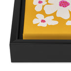 Retro Daisy - Yellow, Pink and White Framed Canvas Print Gallery Image 3