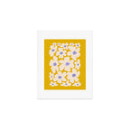 Retro Daisy - yellow, white and purple  Art Print Gallery Image 1