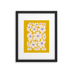 Retro Daisy - yellow, white and purple  Framed Art Print Gallery Image 5