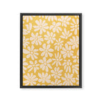 Retro Floral - Earthy colors - yellow mostard Framed Canvas Print Gallery Image 8