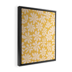 Retro Floral - Earthy colors - yellow mostard Framed Canvas Print Gallery Image 2