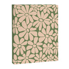 Retro Floral - Green and Cream  Canvas Print Gallery Image 8