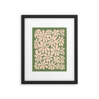 Retro Floral - Green and Cream  Framed Art Print Gallery Image 6