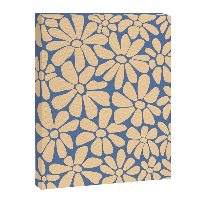 Retro Floral - Indigo  Canvas Print Gallery Image 1