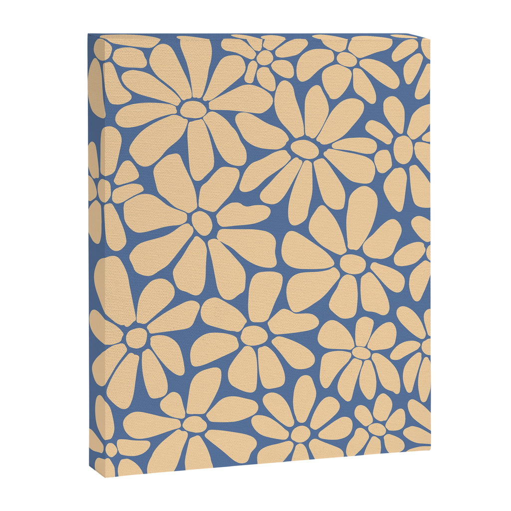Retro Floral - Indigo  Canvas Print Gallery Image 6