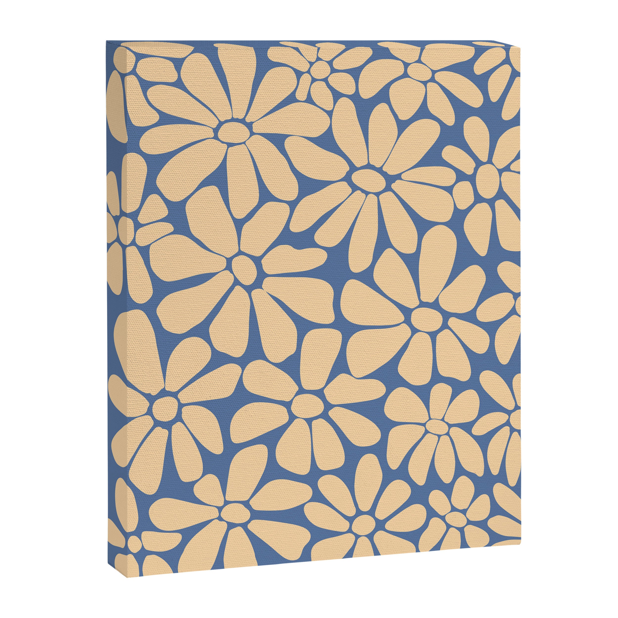Retro Floral - Indigo  Canvas Print Gallery Image 6