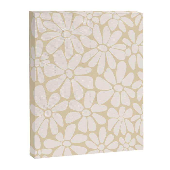 Retro Floral Neutral - Off-White and Beige Canvas Print Gallery Image 1