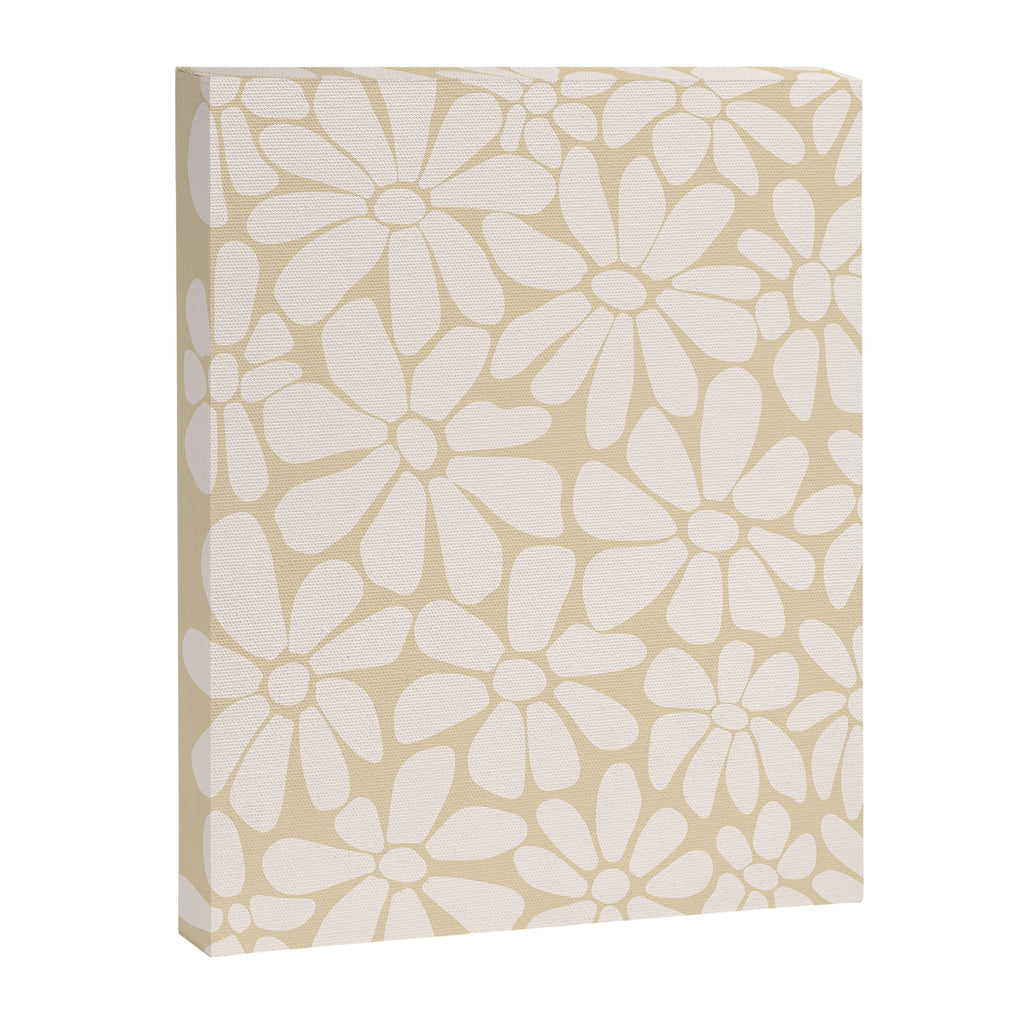 Retro Floral Neutral - Off-White and Beige Canvas Print Gallery Image 8