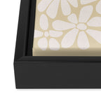 Retro Floral Neutral - Off-White and Beige Framed Canvas Print Gallery Image 3