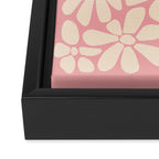 Retro Floral - Pink and Cream Framed Canvas Print Gallery Image 3