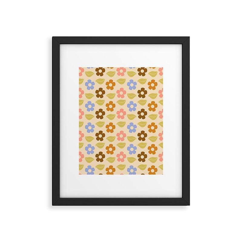 Retro Flower Vibe - Vintage Colors  Framed Art Print Gallery Image 6