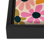 Retro Fun Floral - Rainbow color Framed Canvas Print Gallery Image 3
