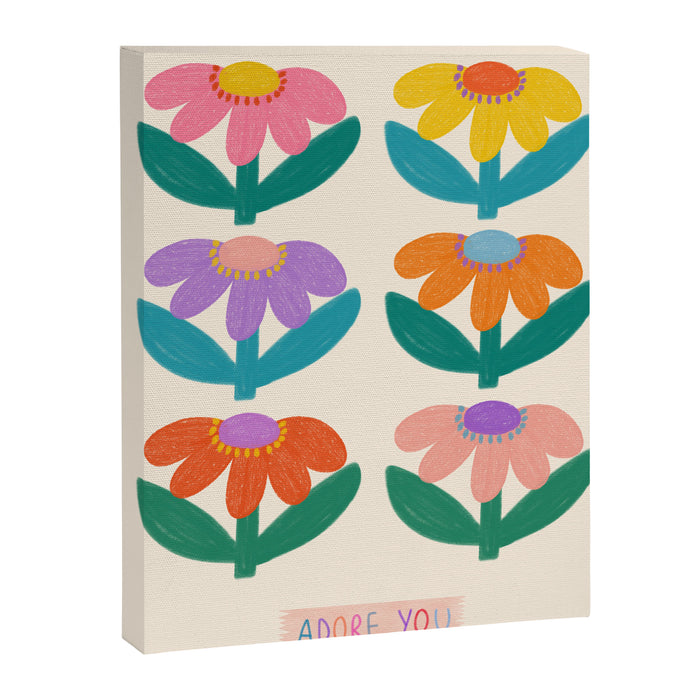 Retro Fun Flower - Adore You  Canvas Print Gallery Image 1