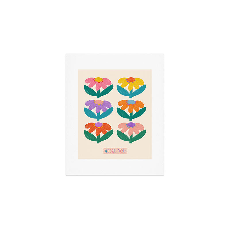 Retro Fun Flower - Adore You  Art Print Gallery Image 1