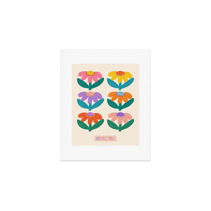 Retro Fun Flower - Adore You  Art Print Gallery Image 1