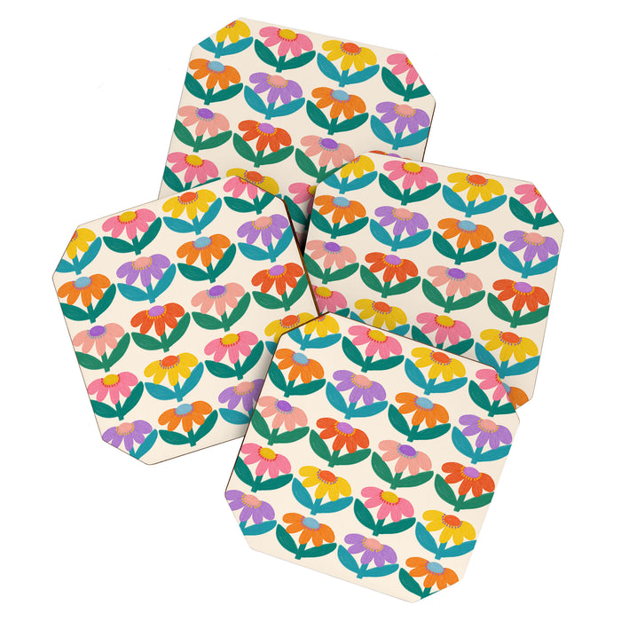Retro Fun Flower - Adore You  Coaster Gallery Image 1