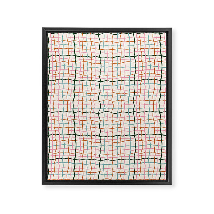 Retro Gingham - Pastel Colors  Framed Canvas Print Gallery Image 1