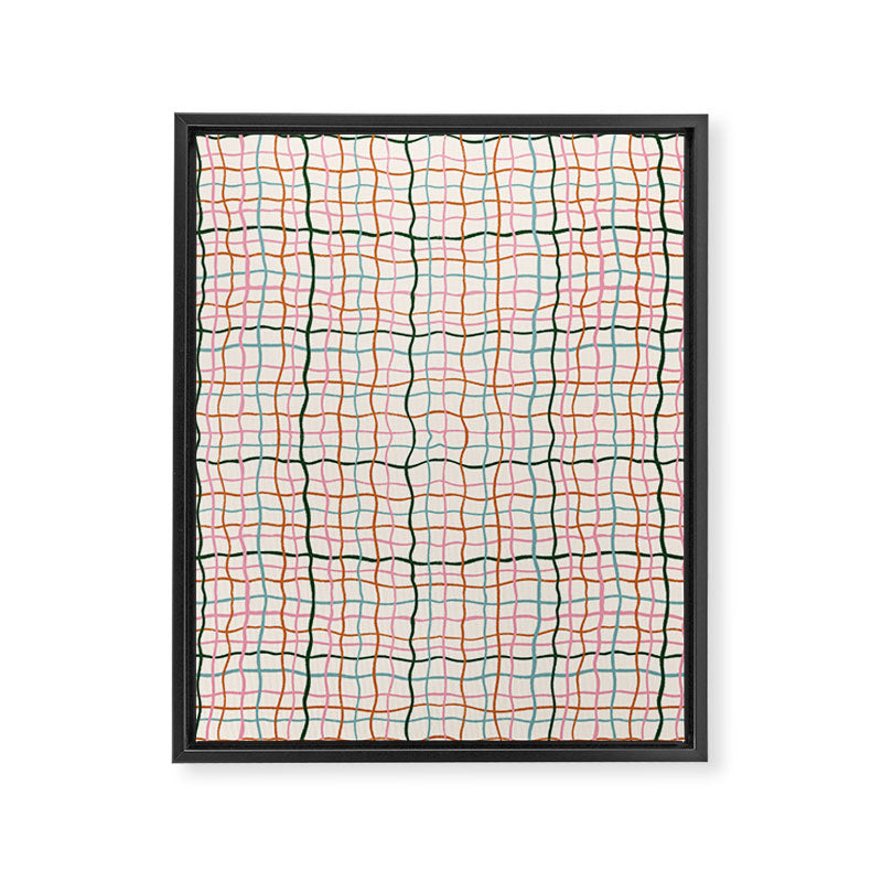 Retro Gingham - Pastel Colors  Framed Canvas Print Gallery Image 8