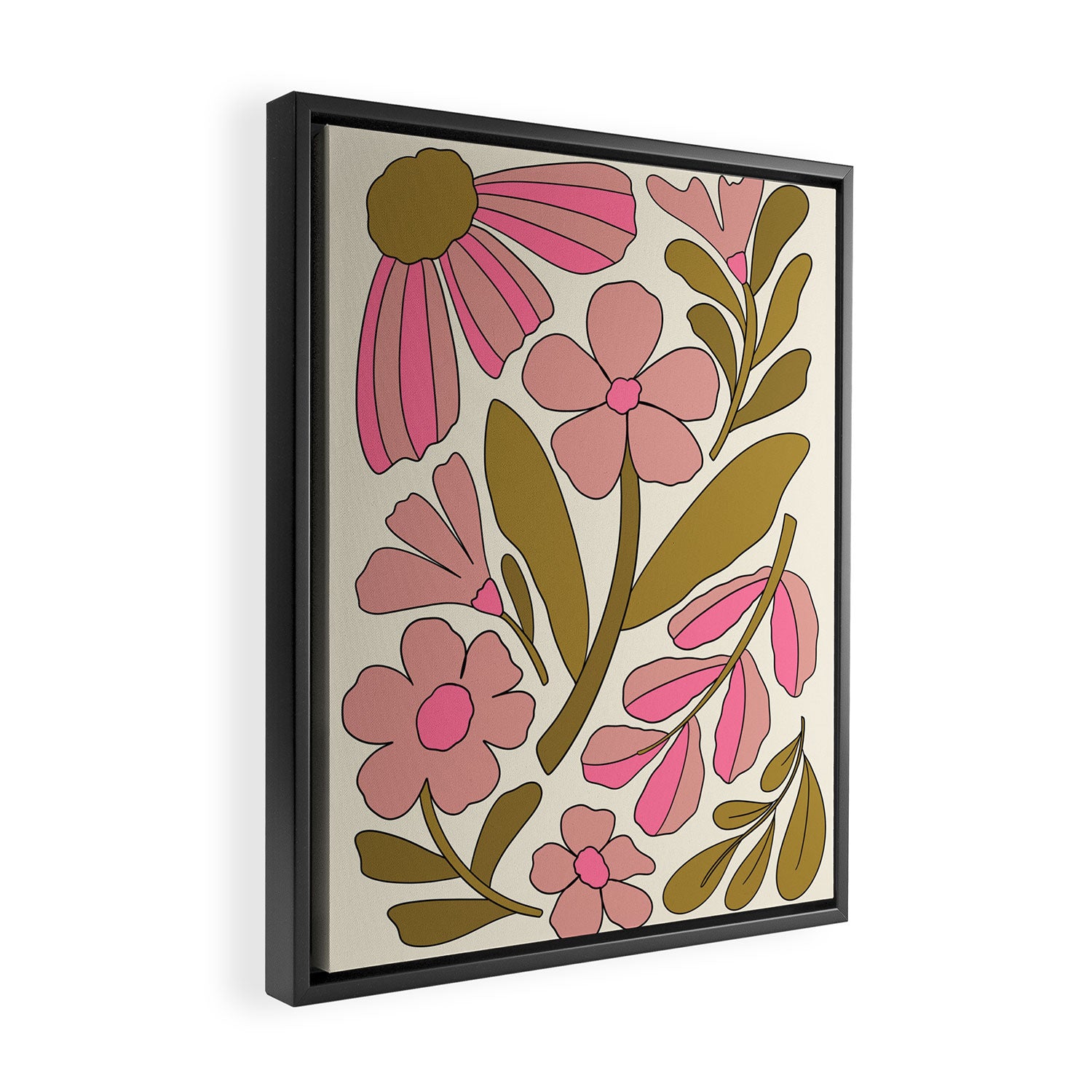 Retro Groovy - 70s style Framed Canvas Print Gallery Image 2