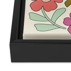 Retro Groovy Floral Art Print Framed Canvas Print Gallery Image 3