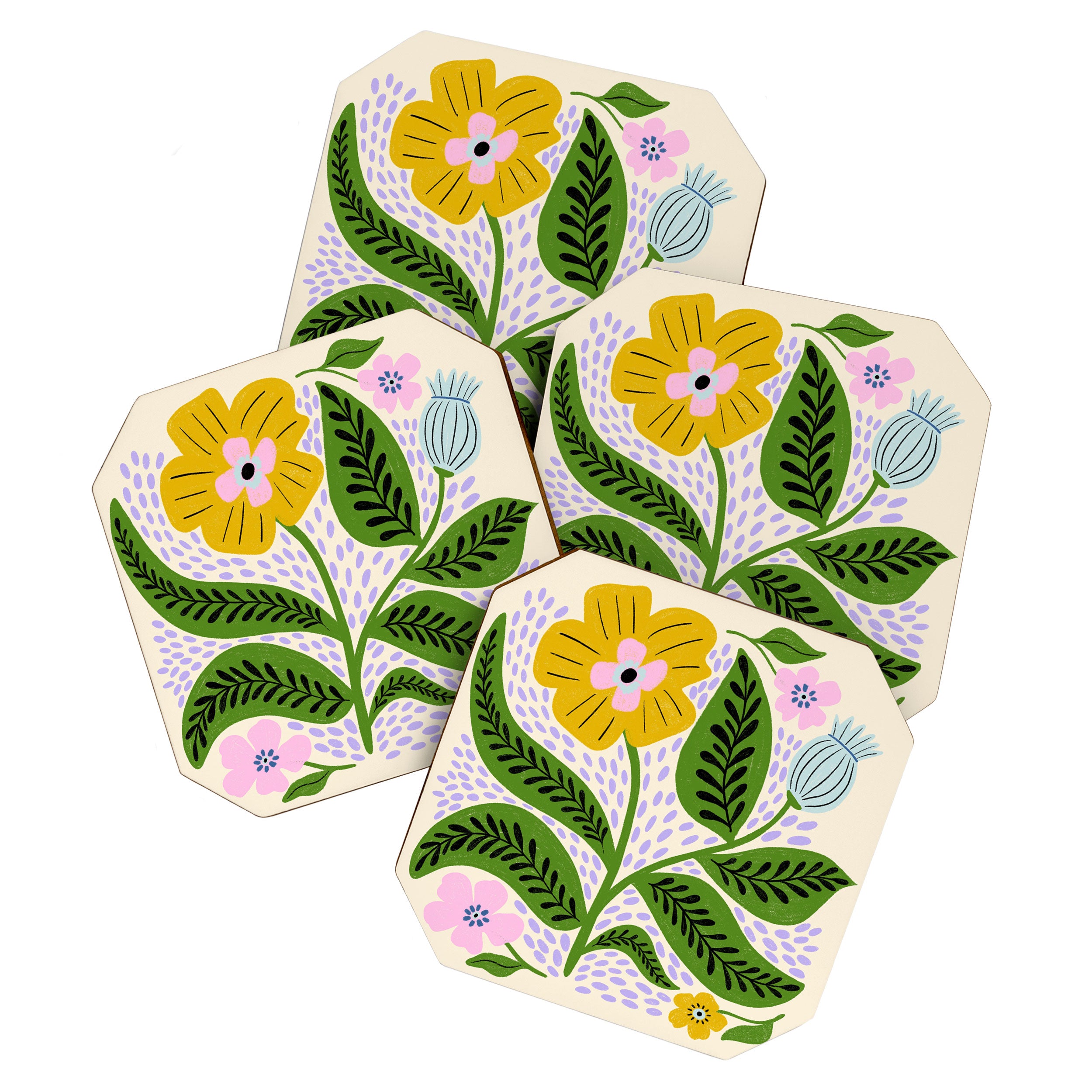 Retro Groovy Flower  Coaster Gallery Image 1