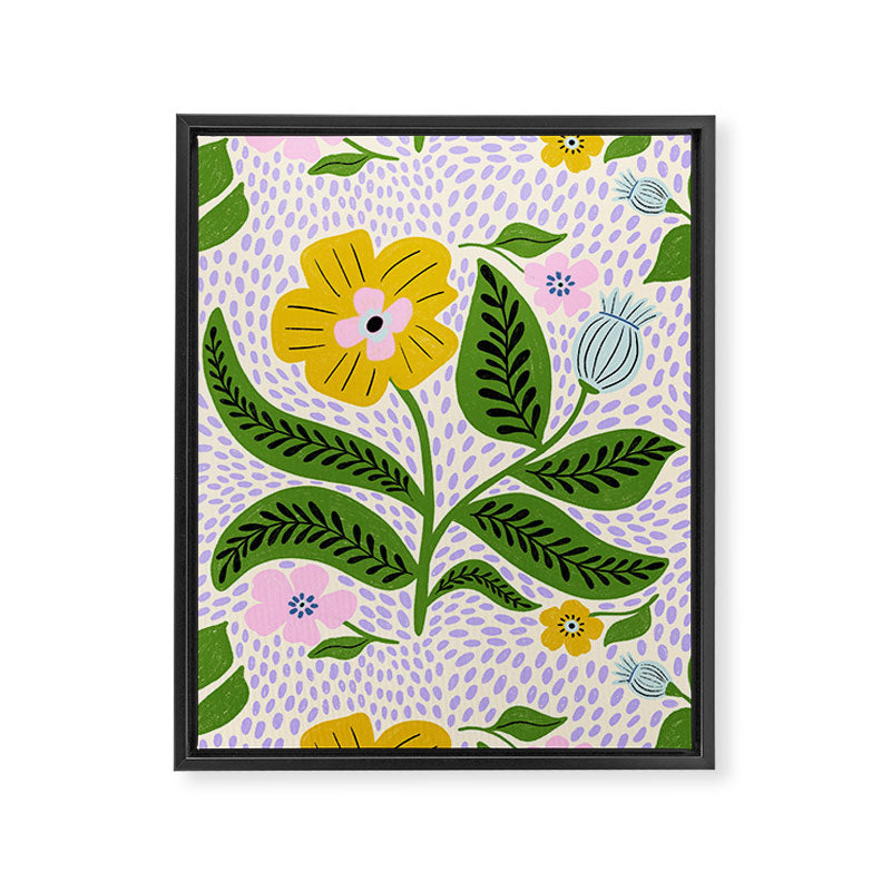 Retro Groovy Flower  Framed Canvas Print Gallery Image 8