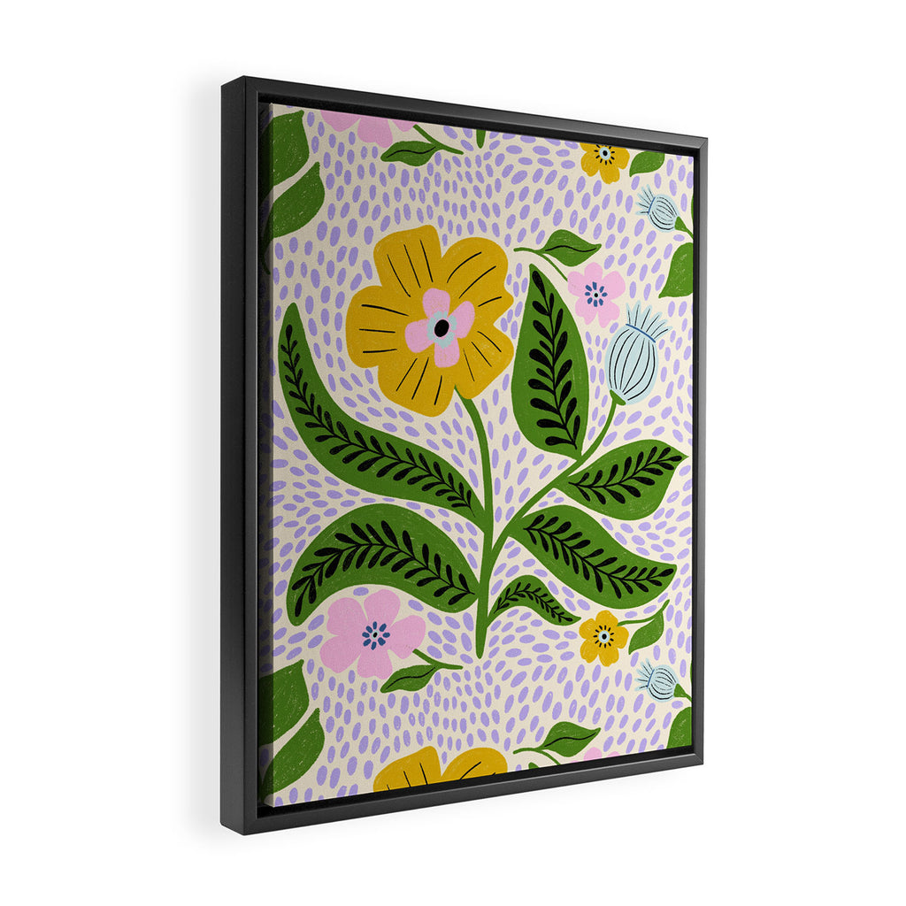 Retro Groovy Flower  Framed Canvas Print Gallery Image 2