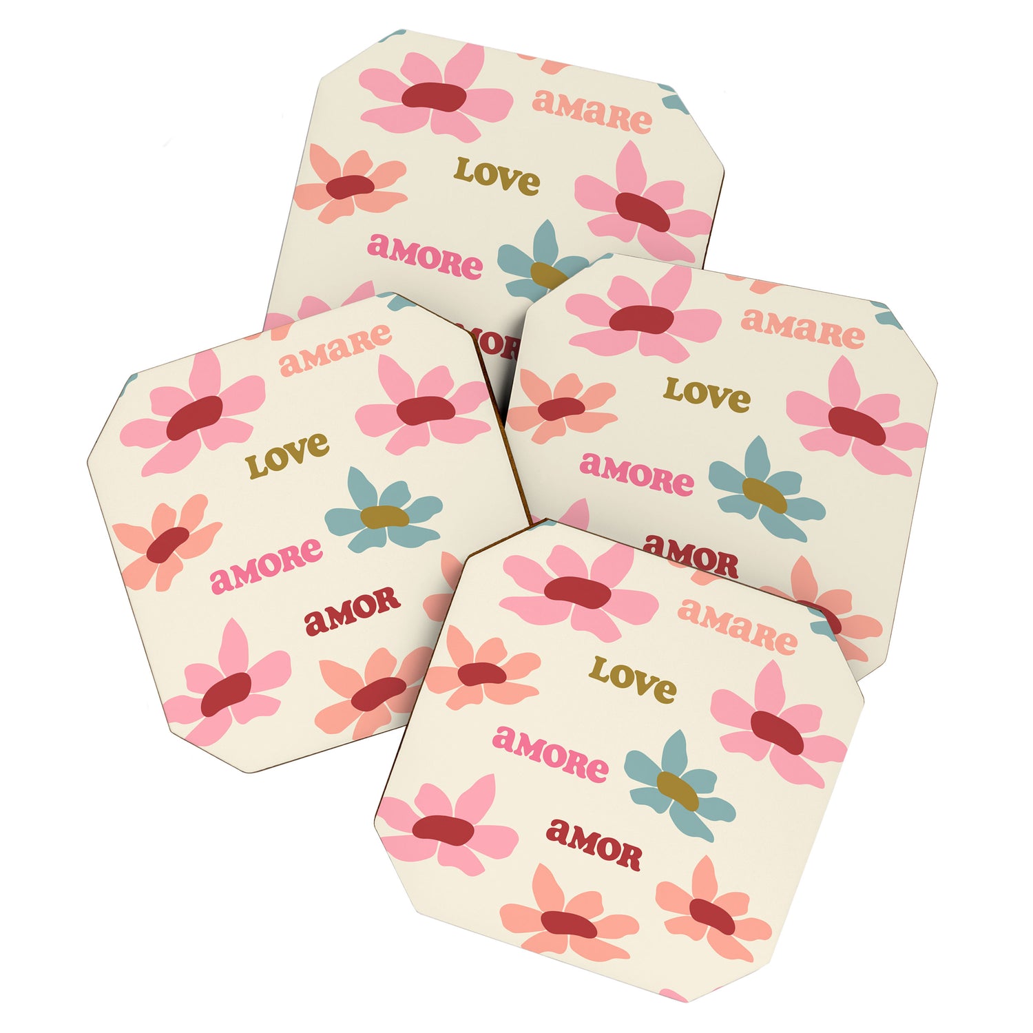 Retro Love Art Print  Coaster Gallery Image 1