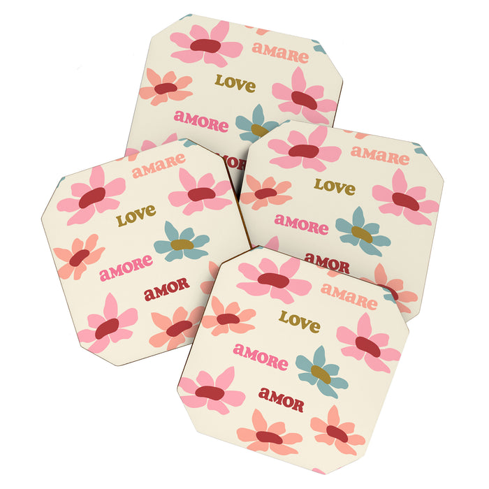 Retro Love Art Print  Coaster Gallery Image 1