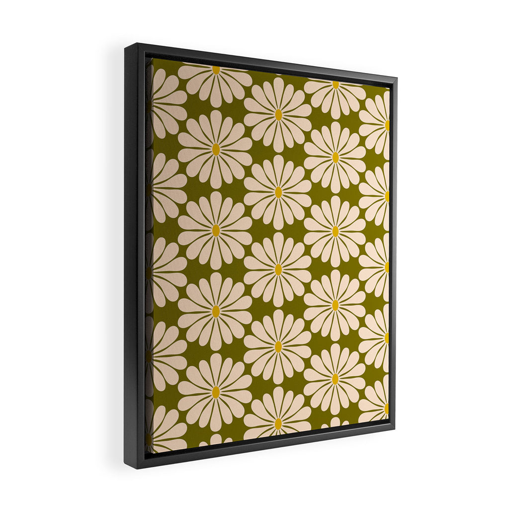 Retro Modern Daisy - 70s Framed Canvas Print Gallery Image 2
