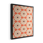 Retro Modern Daisy - Peach, Off-white and Black Framed Canvas Print Gallery Image 2
