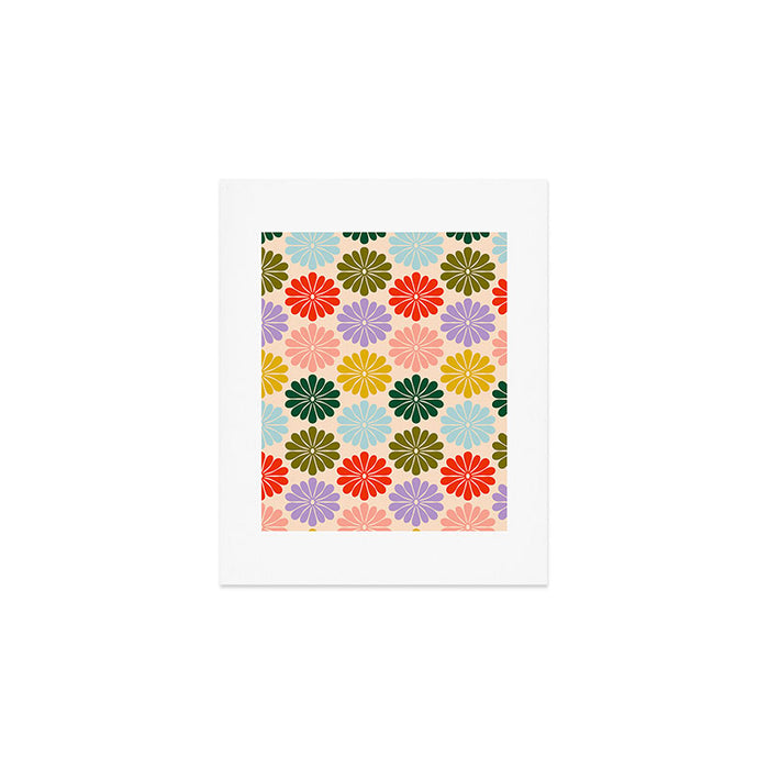 Retro Modern Daisy - Rainbow  Art Print Gallery Image 1