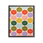 Retro Modern Daisy - Rainbow  Framed Canvas Print Gallery Image 6