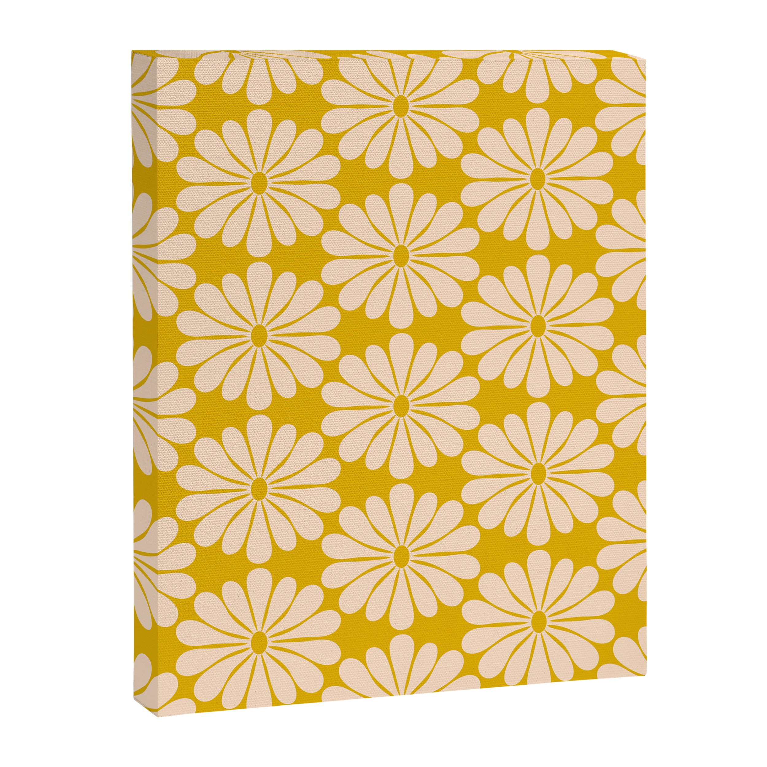 Retro Modern Daisy - Yellow Mostard Canvas Print Gallery Image 6