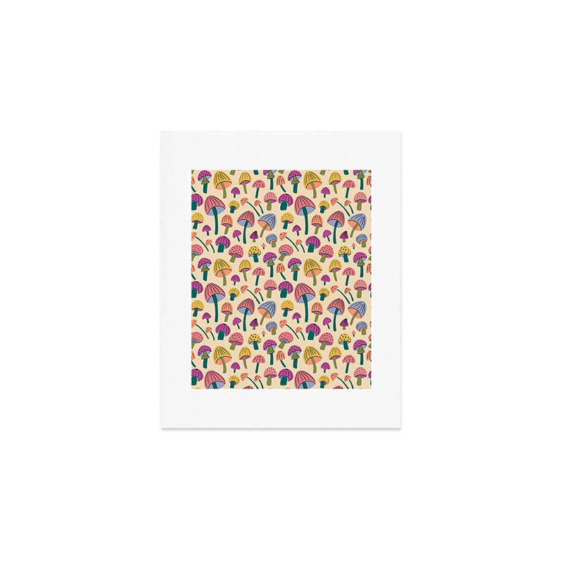 Retro Mushroom - pattern  Art Print Gallery Image 1