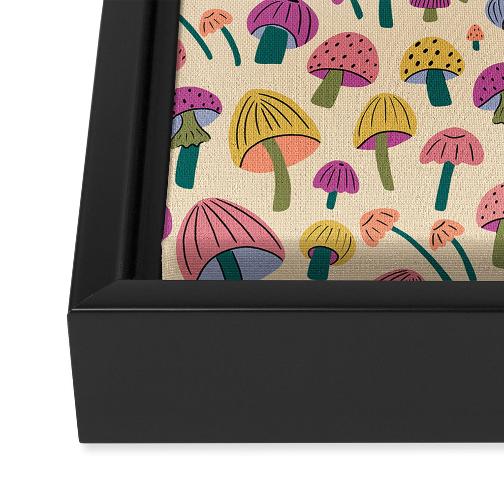 Retro Mushroom - pattern  Framed Canvas Print Gallery Image 3