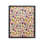 Retro Mushroom - pattern  Framed Canvas Print Gallery Image 8