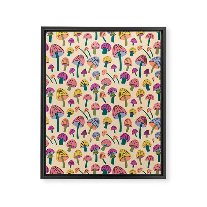 Retro Mushroom - pattern  Framed Canvas Print Gallery Image 1