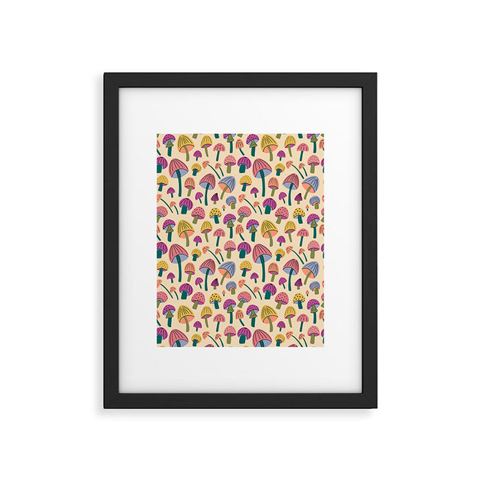 Retro Mushroom - pattern  Framed Art Print Gallery Image 1