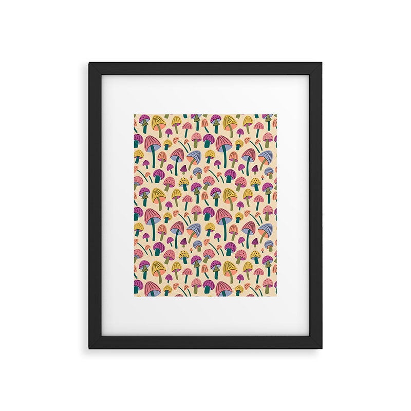 Retro Mushroom - pattern  Framed Art Print Gallery Image 6