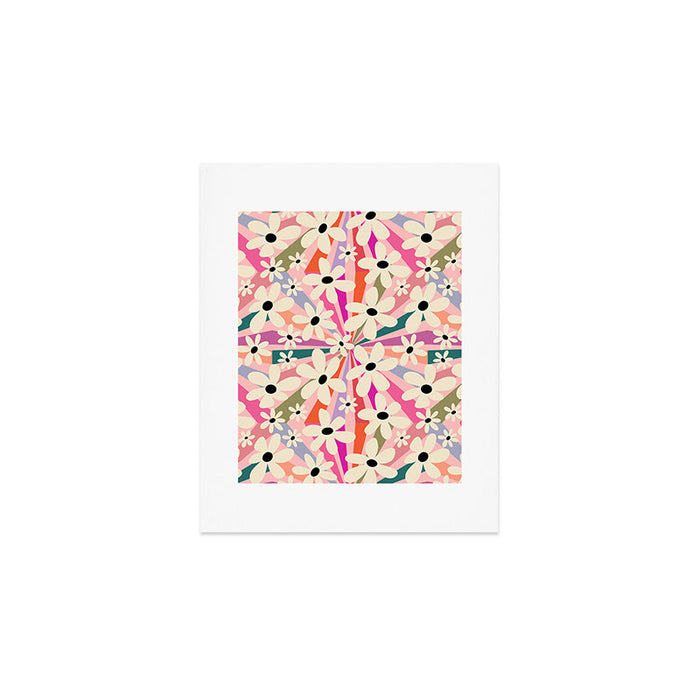 Retro Psychedelic Daisy Flower - Rainbow Color Art Print Gallery Image 1