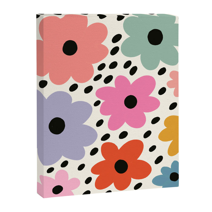 Retro Rainbow Daisy Canvas Print Gallery Image 1