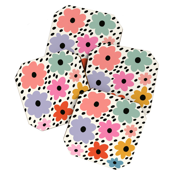 Retro Rainbow Daisy Coaster Gallery Image 1