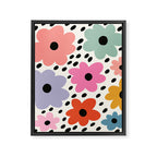 Retro Rainbow Daisy Framed Canvas Print Gallery Image 8