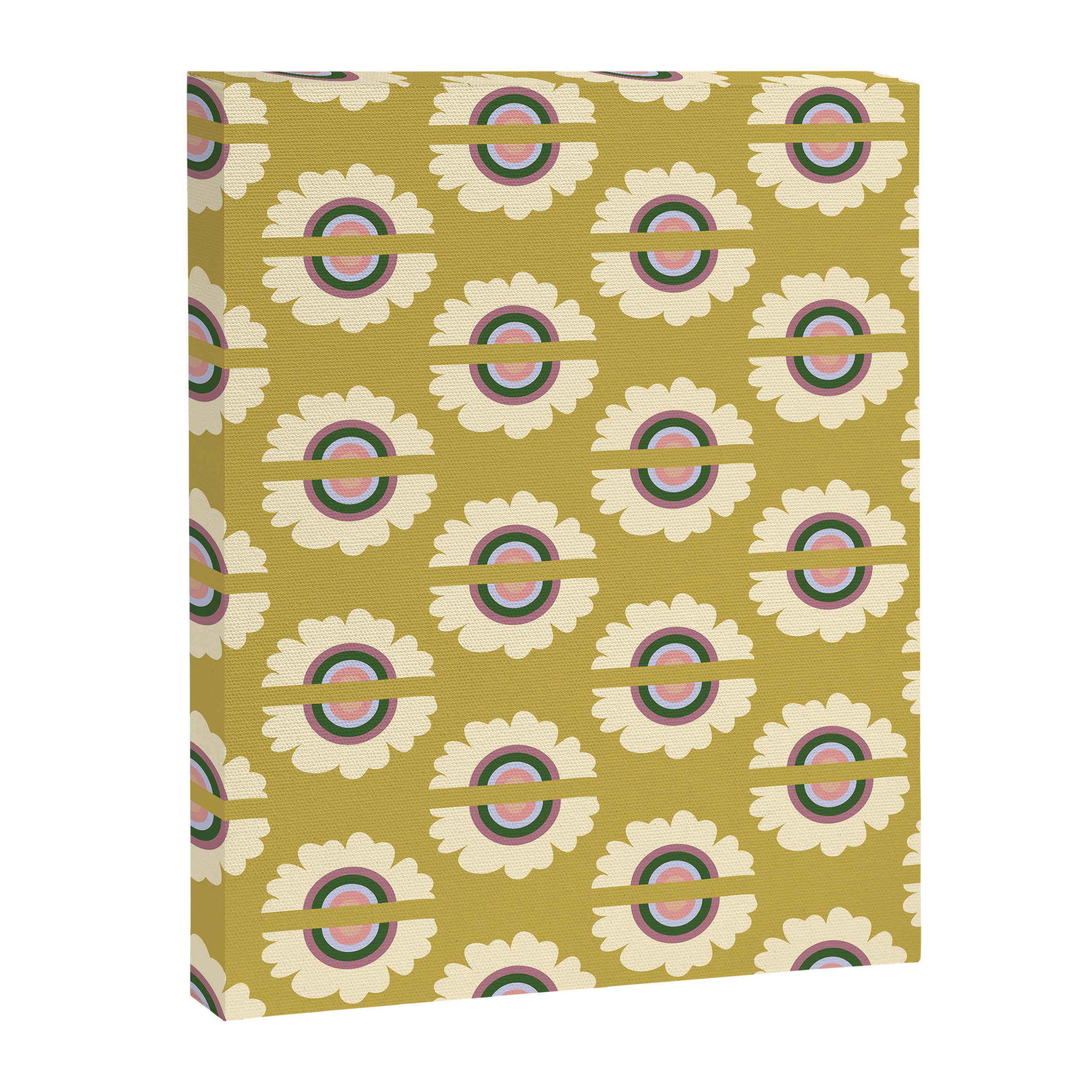 Retro Rainbow Flower - Gold Canvas Print Gallery Image 8