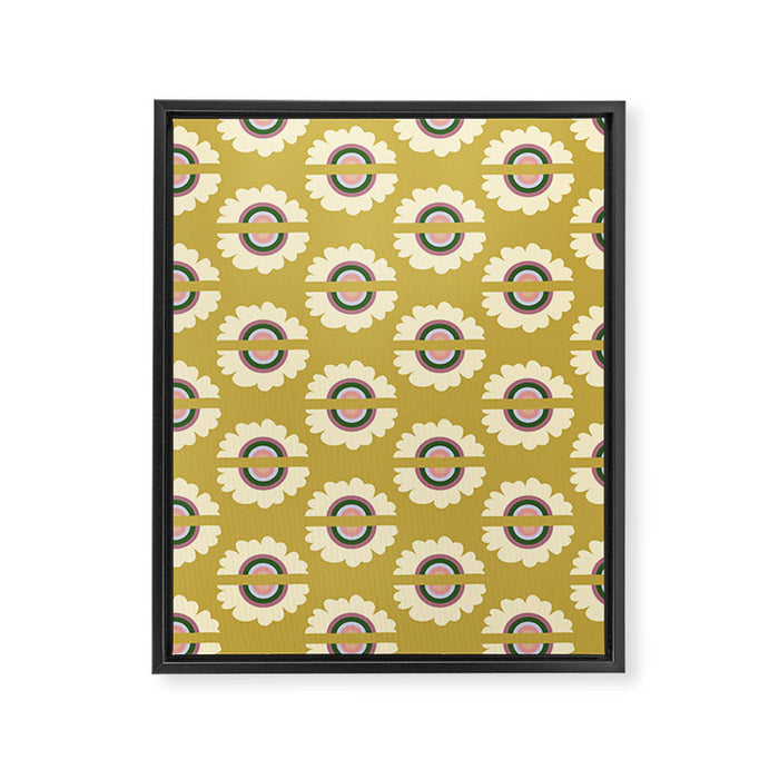 Retro Rainbow Flower - Gold Framed Canvas Print Gallery Image 1